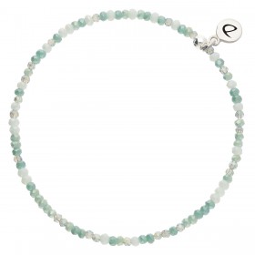 Bracelet élastique Perles de verre Vert Turquoise - DORIANE Bijoux