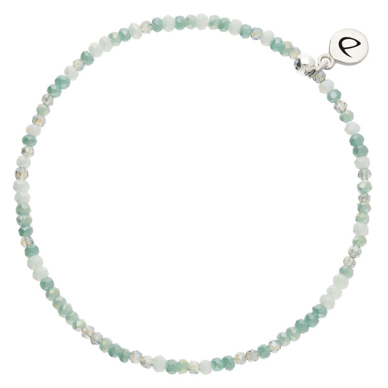 Bracelet élastique Perles de verre Vert Turquoise - DORIANE Bijoux