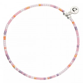 Bracelet élastique LE MIYUKI en argent - Rose Violet - DORIANE Bijoux