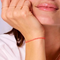 Bracelet élastique Perles de verre Corail TAILLE S
