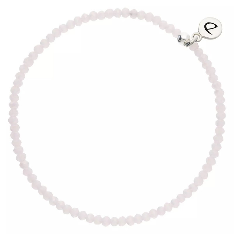 Bracelet élastique Perles de verre Rose pastel TAILLE M