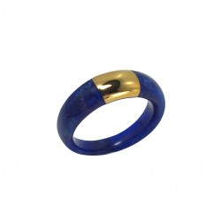 Bague BLUE SANDSTONE résine BLEUE - Décor doré - LUCAS jACK