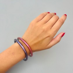 Bracelet Jonc BOUDDHISTE épais - Lavande TAILLE S