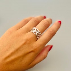 Bague large en Argent - Anneau & Fils croisés TAILLE 58