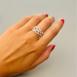 Bague large en Argent - Anneau & Fils croisés TAILLE 58