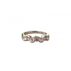 Bague fine en argent - Anneau Arcs & Oxydes blancs - Canyon