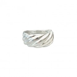 Bague large en Argent - Anneau bombé & torsadé CANYON