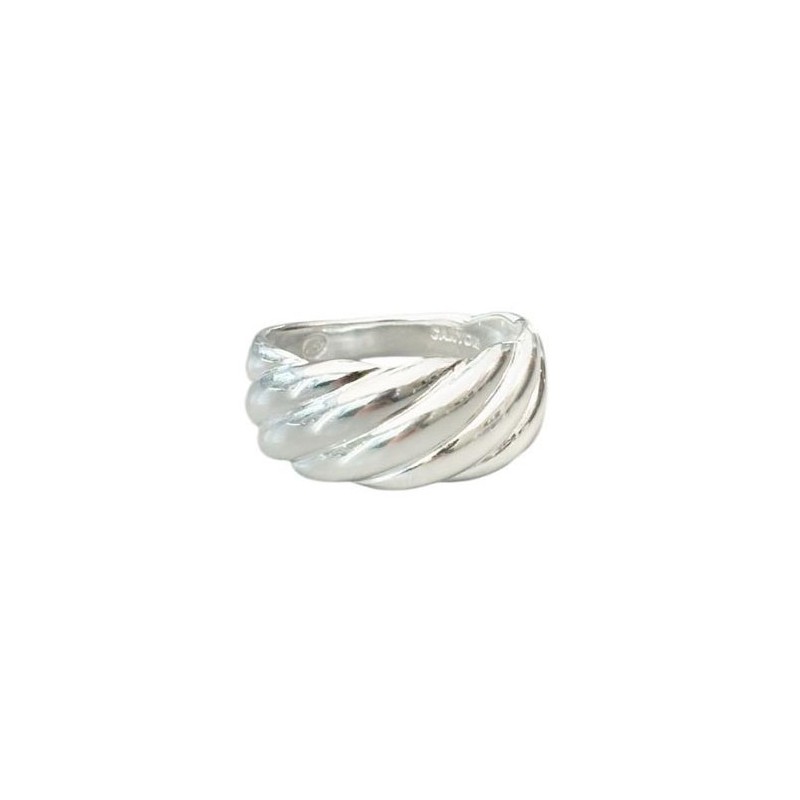 Bague large en Argent - Anneau bombé & torsadé CANYON