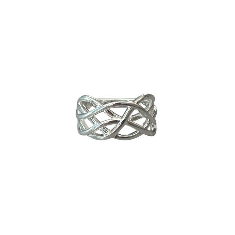 Bague large en Argent - Anneau & Fils croisés TAILLE 58