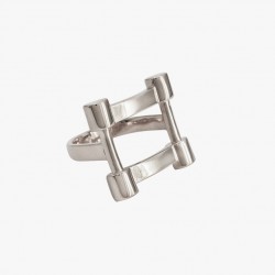 Bague large forme H Hidalgo Ring Jazmin plaqué argent - CXC