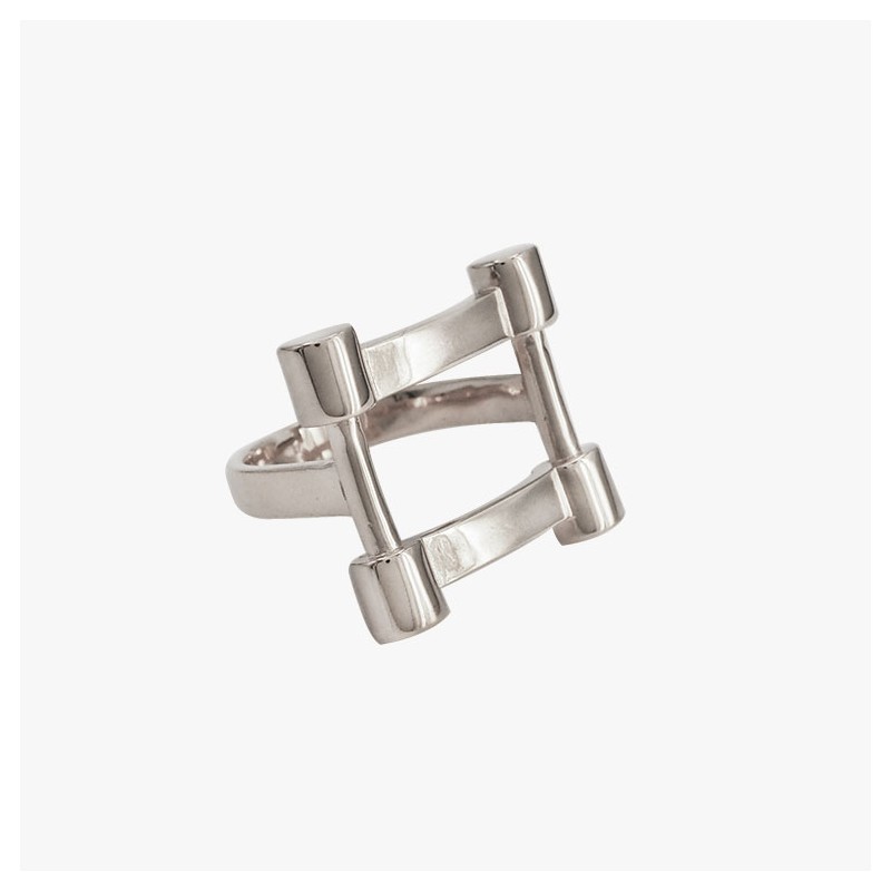 Bague large forme H Hidalgo Ring Jazmin plaqué argent - CXC