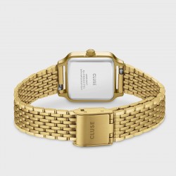 Montre Gracieuse Petite Rainbow stones, bracelet et cadran carré doré