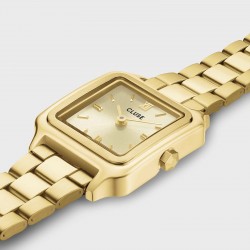 Montre Gracieuse Petite Steel Gold Color, cadran carré & bracelet oyster