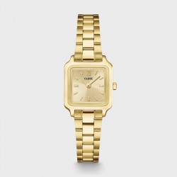 Montre Gracieuse Petite Steel Gold Color, cadran carré & bracelet oyster - CLUSE