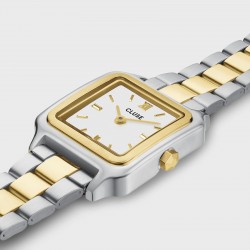 Montre Gracieuse Mini Steel Two-tone, cadran carré & bracelet oyster