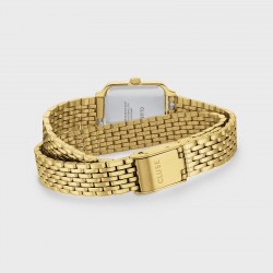 Montre Gracieuse Mini Double Steel Forest Green, Gold color, cadran carré