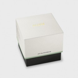 Montre Fluette Double Steel, Wine, Couleur or, cadran rectangle noir & bracelet oyster