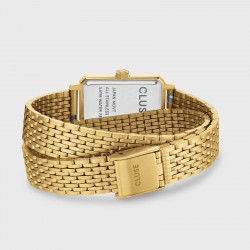 Montre Fluette Double Steel, Wine, Couleur or, cadran rectangle noir & bracelet oyster