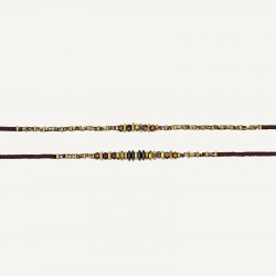 Bracelet BROWNIE 6 tours - Perles Japonaises marrons & Hématites gold