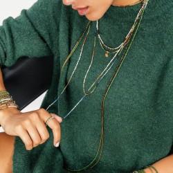 Collier & Bracelet SAO-TOME 6 tours - Perles Multicolores & Hématites gold