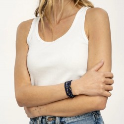 Collier & Bracelet NEW NADEGE 6 tours - Perles Bohèmes & Lapis Lazuli