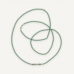 Collier & Bracelet NADEGE GREEN 6 tours - Perles Bohèmes, Jaspes & Hématites gold