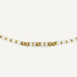 Collier & Bracelet BLONDIE 3 tours - Perles Bohèmes, Nacres & Hématites gold