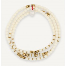 Collier & Bracelet BLONDIE 3 tours - Perles Bohèmes, Nacres & Hématites gold - TÊTES BLONDES