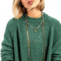 Collier & Bracelet SAO-TOME 3 tours - Perles Multicolores & Hématites gold