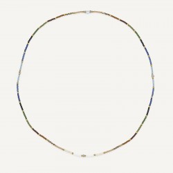 Collier & Bracelet SAO-TOME 3 tours - Perles Multicolores & Hématites gold