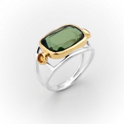 Bague large en Argent Doré...