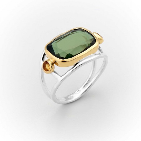 Bague fine oxyde de zirconium vert - JHELENNA CREATIONS