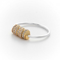 Bague en argent et laiton...