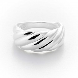 Bague large en Argent - Anneau en Plis Godrons TAILLE 54