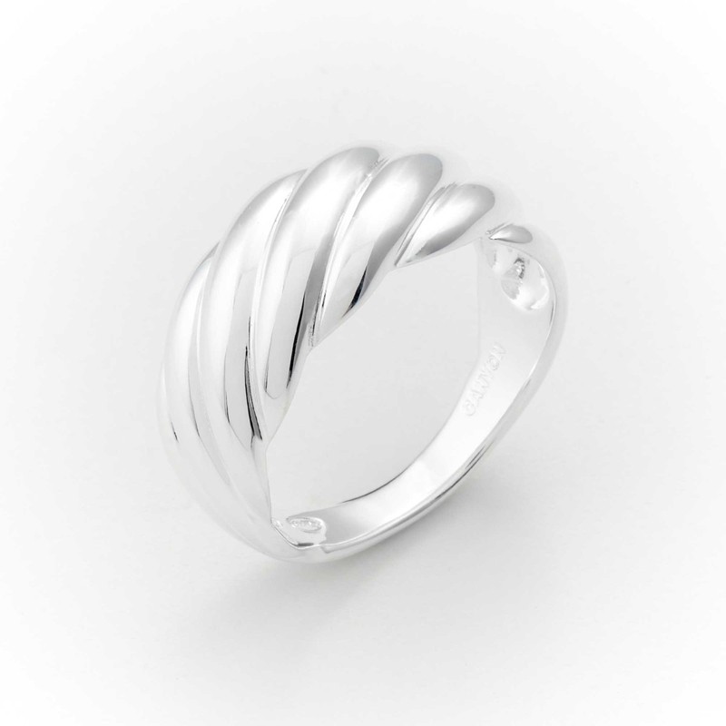 Bague large en Argent - Anneau en Plis Godrons TAILLE 54