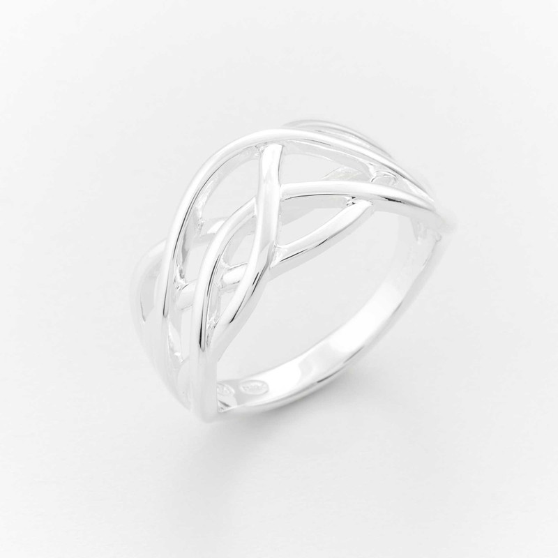 Bague large en Argent - Anneau & Fils croisés TAILLE 58