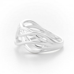 Bague large en Argent - Anneau & Fils croisés TAILLE 58