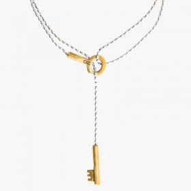 Collier court Captura chaîne plaqué argent & Clé dorée - CXC