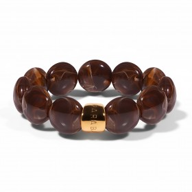 Bracelet élastiqué BOMBOM CACAO - Perles pastilles bombées chocolat - PARABAYA