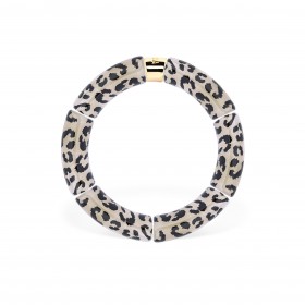 Bracelet jonc élastiqué CHAUD CACAO CAPI MONO 1 - léopard noir & vert - PARABAYA