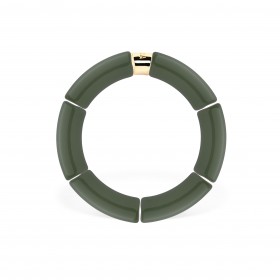 Bracelet jonc élastiqué CHAUD CACAO CAPI MONO 2 - Kaki uni - PARABAYA
