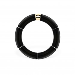 Bracelet jonc élastiqué CHAUD CACAO CAPI MONO 3 - Noir uni - PARABAYA