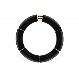 Bracelet jonc élastiqué CHAUD CACAO CAPI MONO 3 - Noir uni - PARABAYA