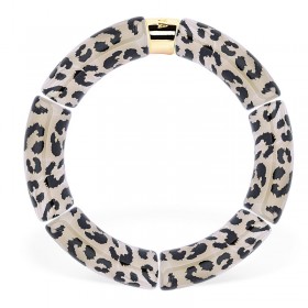 Bracelet jonc élastiqué CHAUD CACAO CAPI MONO 1 - léopard noir & vert PARABAYA
