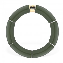 Bracelet jonc élastiqué CHAUD CACAO CAPI MONO 2 - Vert Kaki uni PARABAYA