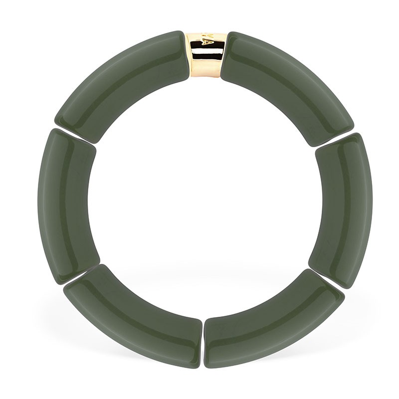 Bracelet jonc élastiqué CHAUD CACAO CAPI MONO 2 - Vert Kaki uni PARABAYA