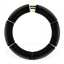 Bracelet jonc élastiqué CHAUD CACAO CAPI MONO 3 - Noir uni PARABAYA