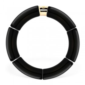 Bracelet jonc élastiqué CHAUD CACAO CAPI MONO 3 - Noir uni PARABAYA