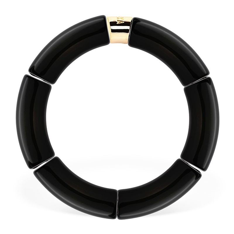 Bracelet jonc élastiqué CHAUD CACAO CAPI MONO 3 - Noir uni PARABAYA