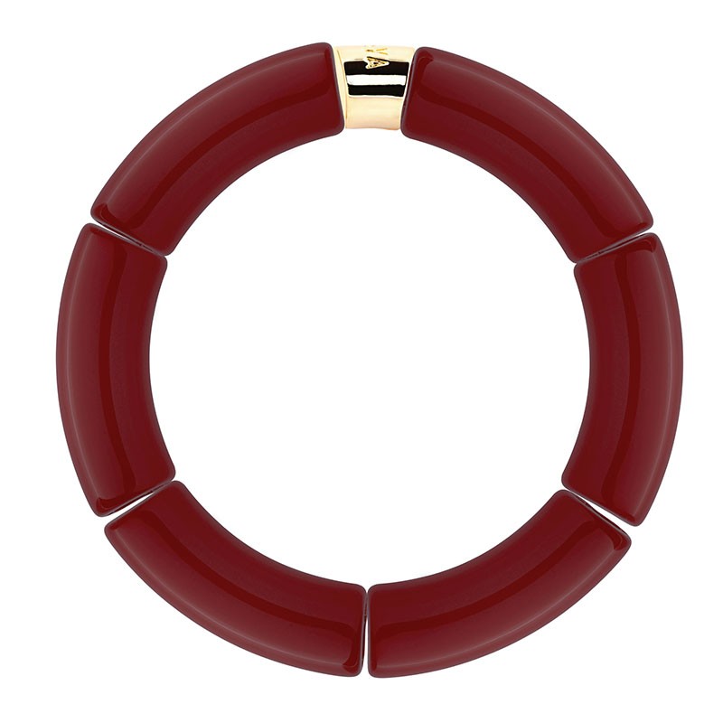 Bracelet jonc élastiqué CHAUD CACAO MONO SOL 1- Rouge Bordeaux PARABAYA
